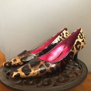 Kelly and Katie Leopard Print Kitten Heels